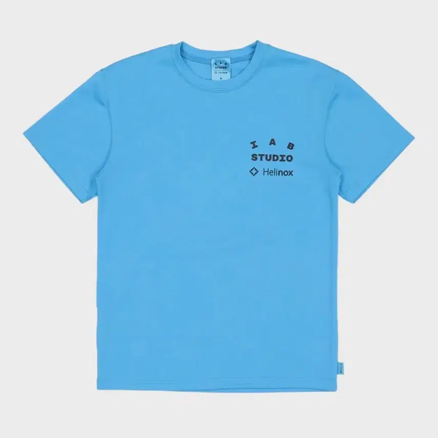 [BUNJANG] IAB Studio x Helinox Color Block T-Shirt Cyan Blue / 아이앱 스튜디오 x 헬리녹스 티셔츠 시안 블루 반팔