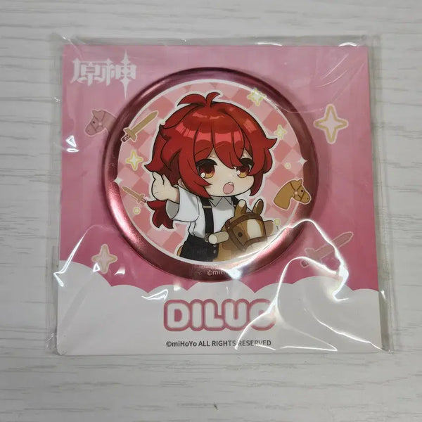 [BUNJANG] Genshin Impact Diluc Domongjinjin Chibi Can Badge / 원신 다이루크 동몽기진 치비 캔뱃지