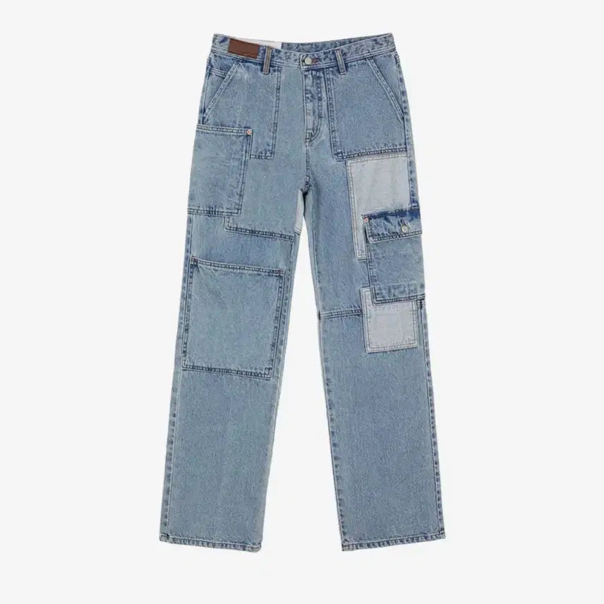 [BUNJANG] Andersson Bell Patchwork Denim Wide Jeans Light Blue / [M] 앤더슨벨 패치워크 데님 와이드 진 라이트 블루