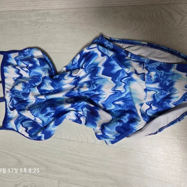 [BUNJANG] Senti Women's Swimsuit Blue Pattern / 센티 여성 수영복 80-85