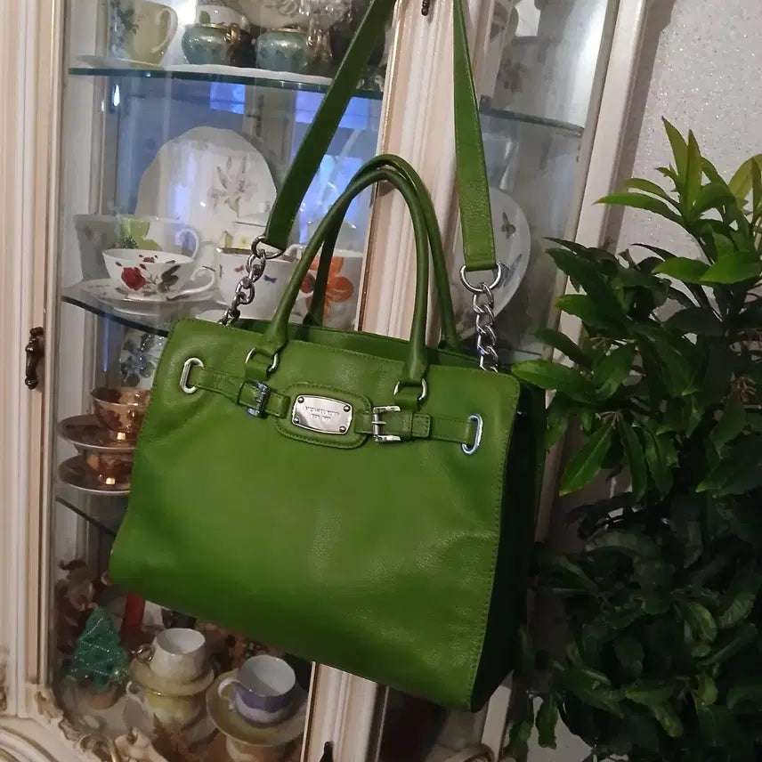 [BUNJANG] Michael Kors Green Leather Tote Bag / 마이클코어스 그린 토트백