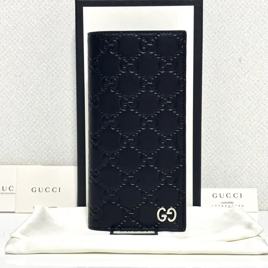 [BUNJANG] Gucci Signature GG Logo Long Wallet Black / 구찌 시그니처 GG 로고 장지갑