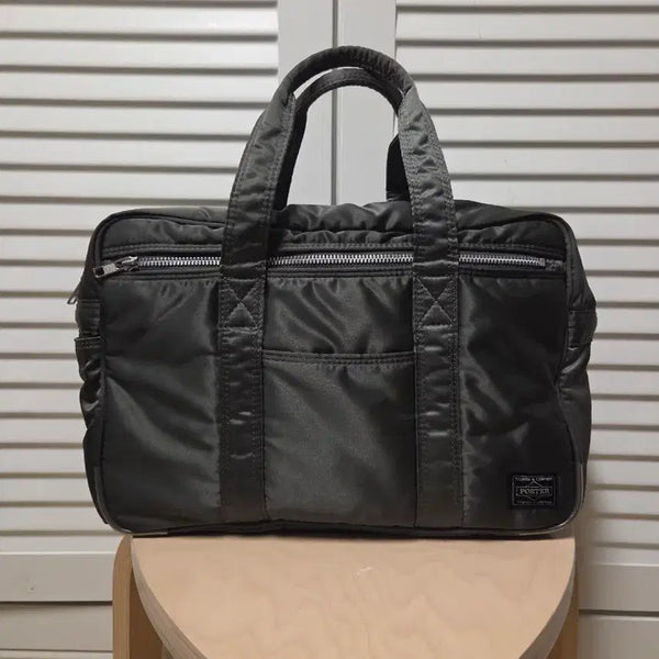 [BUNJANG] Head Porter Olive Drab Square Tote Bag Briefcase / 00s 헤드포터 올리브드랩 토트백 브리프케이스