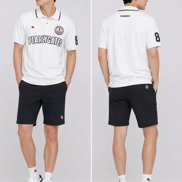 [BUNJANG] Pearly Gates White Golf Short-Sleeve Polo T-Shirt (Size 105) / PEARLY GATES 화이트 골프 반팔 폴로티셔츠105  약간의 사용감