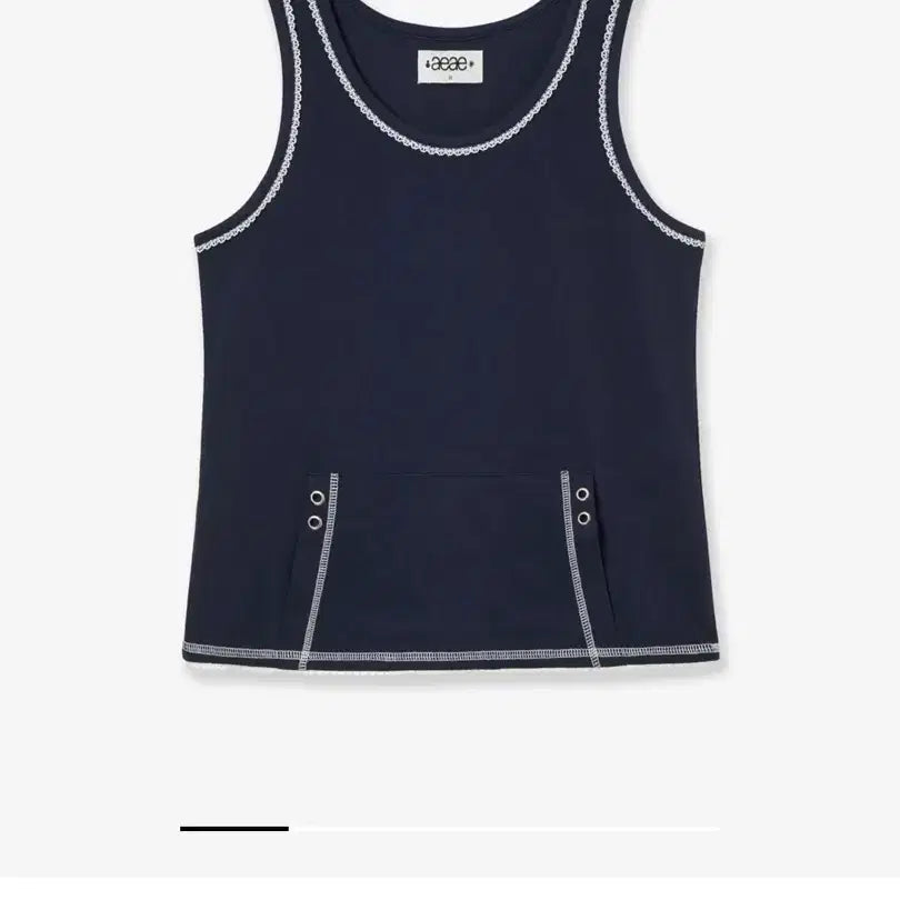 [BUNJANG] aeae Lace Pocket Sleeveless Navy / aeae 레이스 포켓 슬리브리스 네이비 에이이에이이