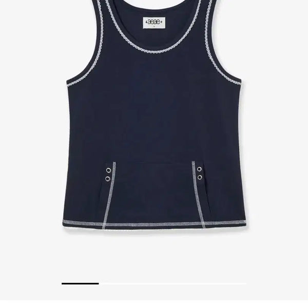 [BUNJANG] aeae Lace Pocket Sleeveless Navy / aeae 레이스 포켓 슬리브리스 네이비 에이이에이이