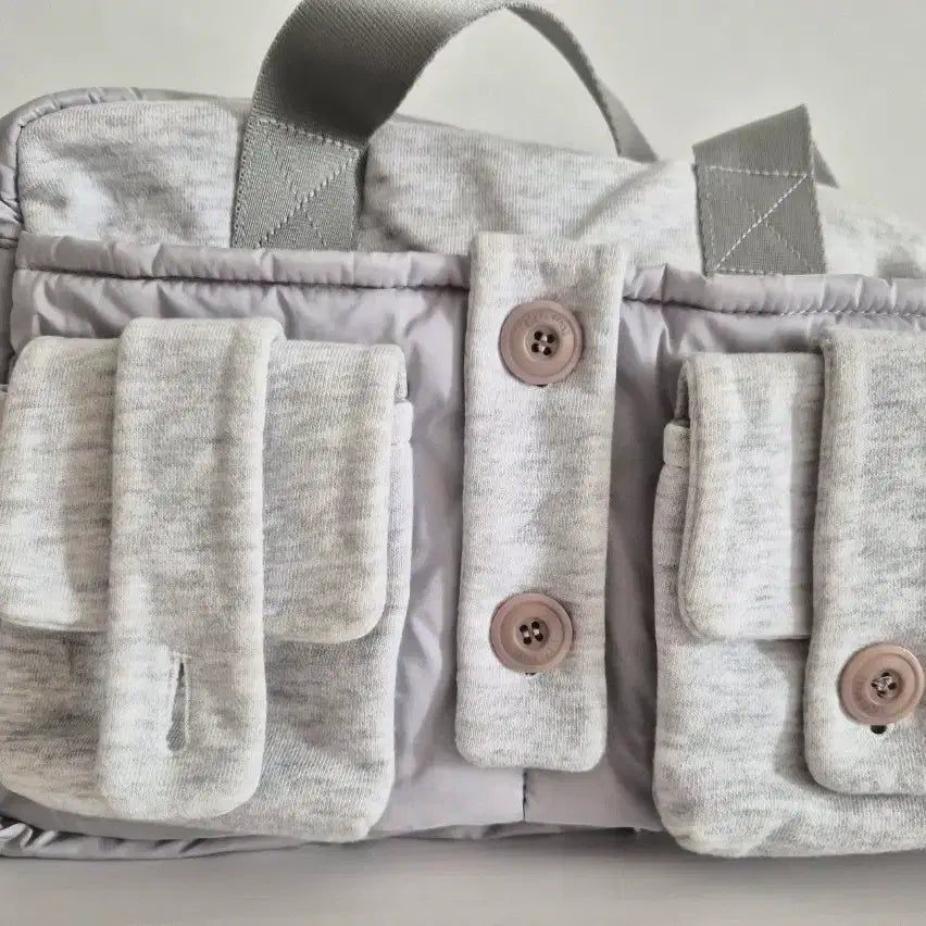 [BUNJANG] Tencence Dance Button Pocket Bag + Fukafukastudio Melon Bread Scarf / 텐스댄스 버튼 포켓 백 가방 + 후카후카스튜디오 메론빵 머플러