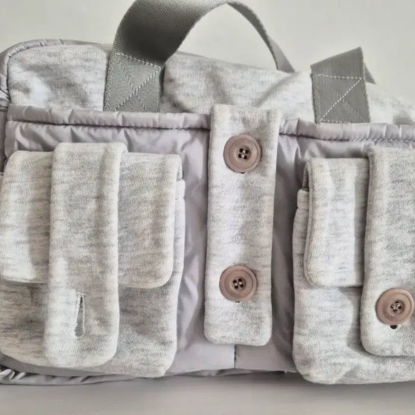 [BUNJANG] Tencence Dance Button Pocket Bag + Fukafukastudio Melon Bread Scarf / 텐스댄스 버튼 포켓 백 가방 + 후카후카스튜디오 메론빵 머플러