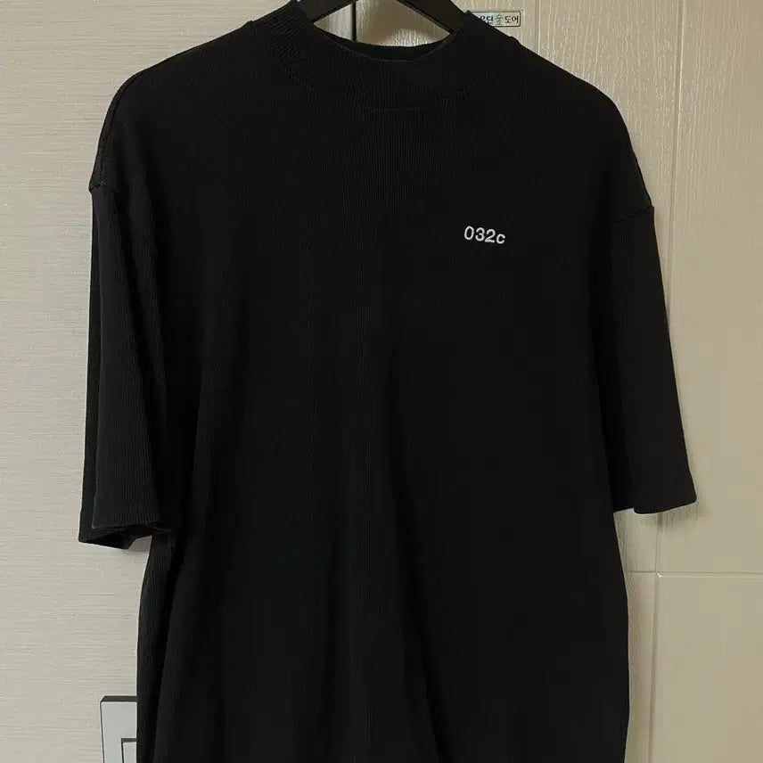 [BUNJANG] 032C Logo Embroidered Knit T-Shirt - Size L / 032C 로고 자수 니트 티셔츠 L사이즈