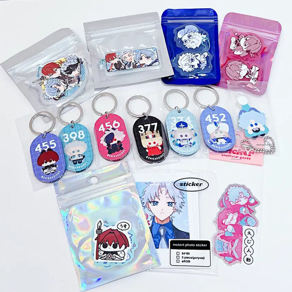 [BUNJANG] Fate/Grand Order (FGO) Shinsengumi Character Keyring & Sticker Set / FGO 페그오 페이트 신선조 토도 신파치 하라다 콘도 네모 노아 키링 스티커 비공식 굿즈