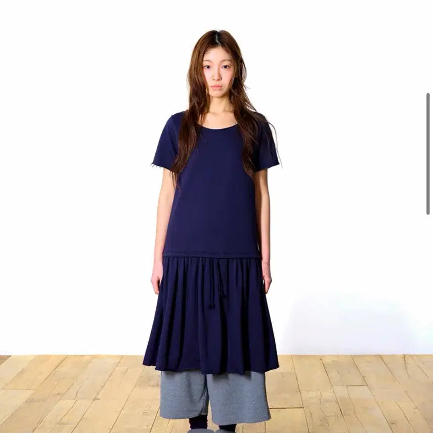 [BUNJANG] Koiseio038 Shirring Dress Navy Size M / 코이세이오038 셔링 원피스 네이비 M사이즈