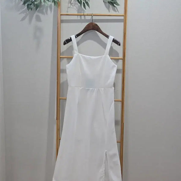 [BUNJANG] White Spaghetti Strap Long Dress / 끈나시 롱 원피스