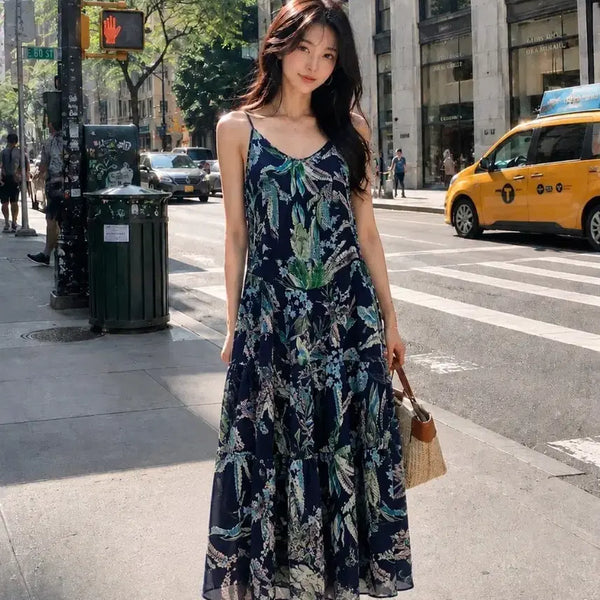 [BUNJANG] Summer Floral Sleeveless Long Dress / 여름 플로럴 나시 롱원피스 / 휴양지룩 추천