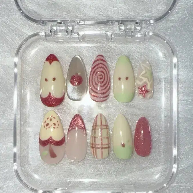 [BUNJANG] Handmade Apple Nail Tips / APPLE수제 네일팁