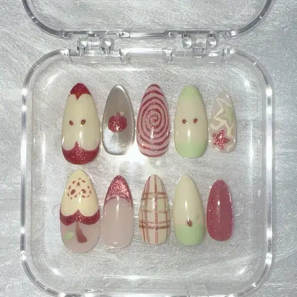 [BUNJANG] Handmade Apple Nail Tips / APPLE수제 네일팁