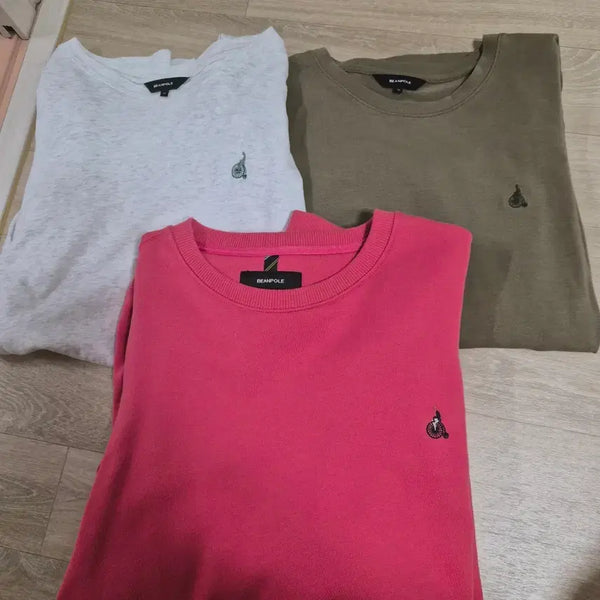 [BUNJANG] Beanpole T-Shirt Set (Pink/Oatmeal/Khaki) / 빈폴 티셔츠 3종 세트 (핑크/오트밀/카키)