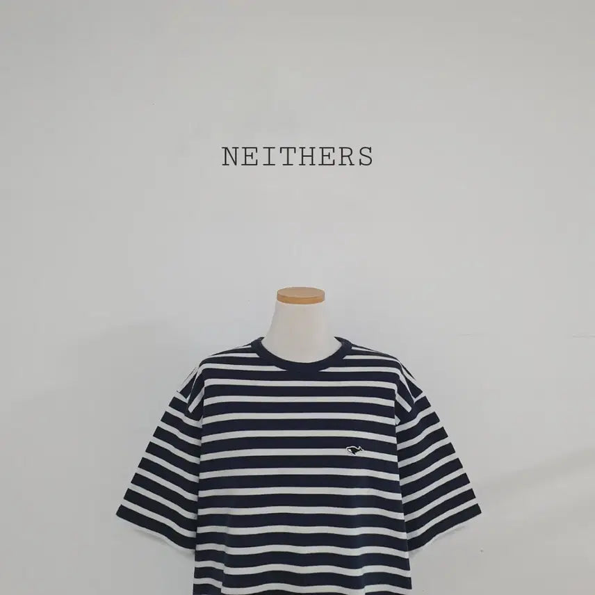 [BUNJANG] Naders Striped Short Sleeve T-Shirt Navy / 세일)No.26071410 네이더스 스트라이프 반팔 티셔츠 네이비