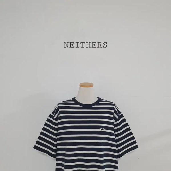 [BUNJANG] Naders Striped Short Sleeve T-Shirt Navy / 세일)No.26071410 네이더스 스트라이프 반팔 티셔츠 네이비
