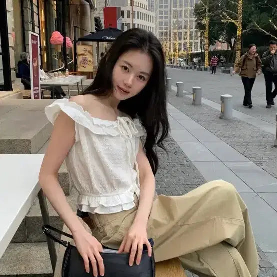 [BUNJANG] Without Summer Pure Frill Blouse - Ivory / 위드아웃썸머  Pure frill blouse_ivory 블라우스