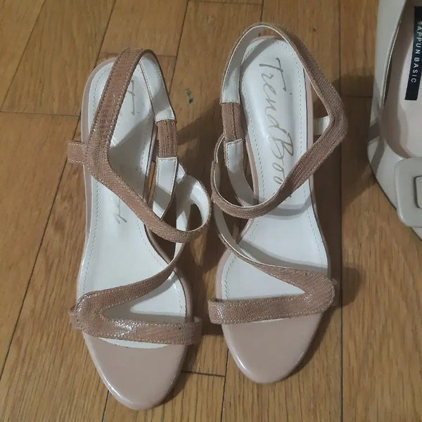 [BUNJANG] Trendbook Strap Sandals Beige / 트렌드북 스트랩 샌들 베이지