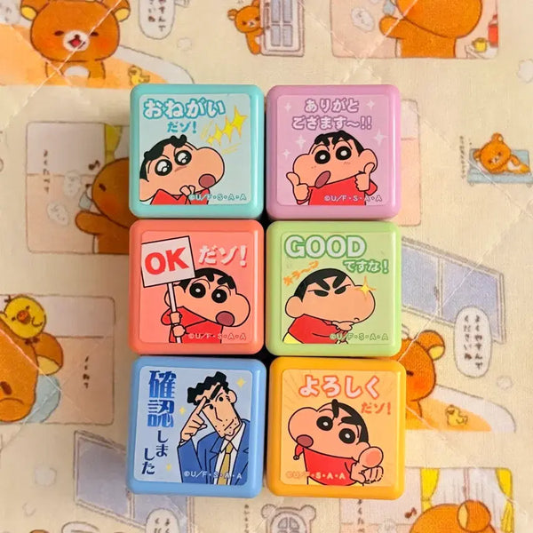 [BUNJANG] Crayon Shin-chan Stamp Set (6 Types) / 짱구 스탬프 도장 6종