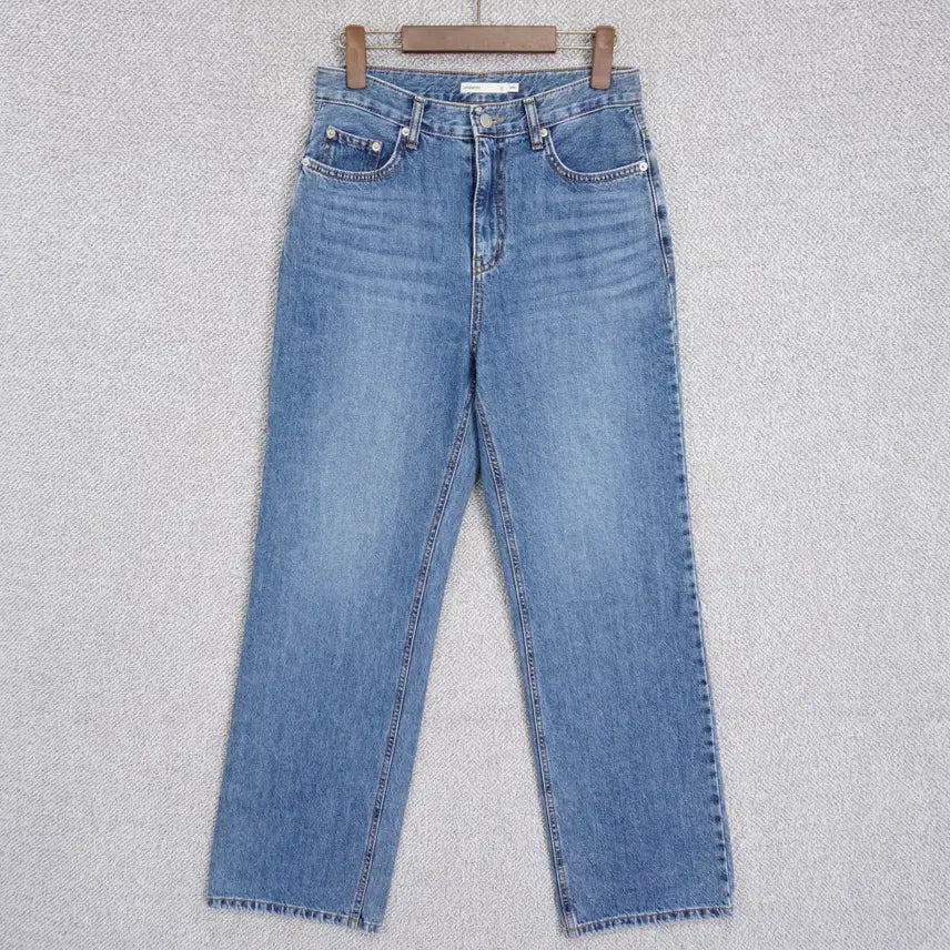 [BUNJANG] LIKEMENT Women's Medium Wash Wide Leg Denim Pants - Size M / 라이크유 LIKEMENT 여성 중청 와이드 데님 팬츠 M