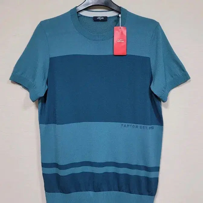 [BUNJANG] Phantom Golf Men's Color Block Mesh Short Sleeve Knit (Turquoise, Size 100) / 팬텀 골프 남성 등판 메쉬 반팔 니트 (새상품)