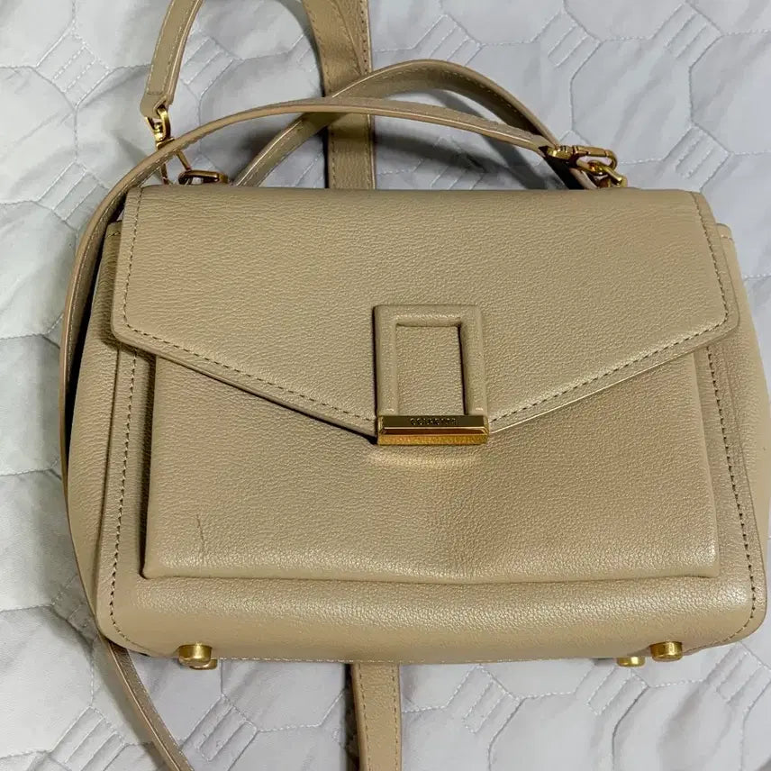 [BUNJANG] Couronne Beige Tote Cross Bag / 쿠론 베이지 토트 크로스백