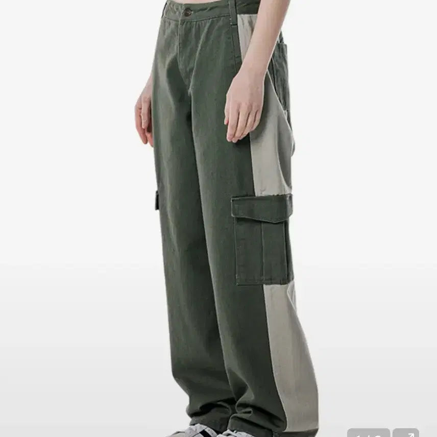 [BUNJANG] Running High Two-Tone Cargo Pants [Khaki Beige] / 러닝하이 투 톤 카고 팬츠 [카키 베이지]