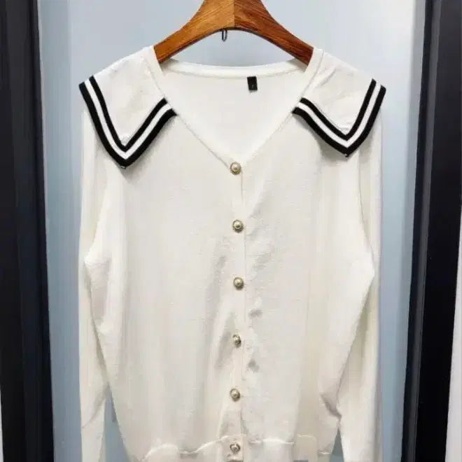 [BUNJANG] Ivory Sailor Collar Cardigan / 아이보리 세일러 가디건