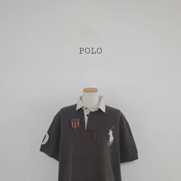 [BUNJANG] Polo Ralph Lauren Big Pony Embroidered Rugby T-Shirt Grey / No.26071511 폴로 랄프로렌 빅포니자수 럭비 티셔츠 그레이