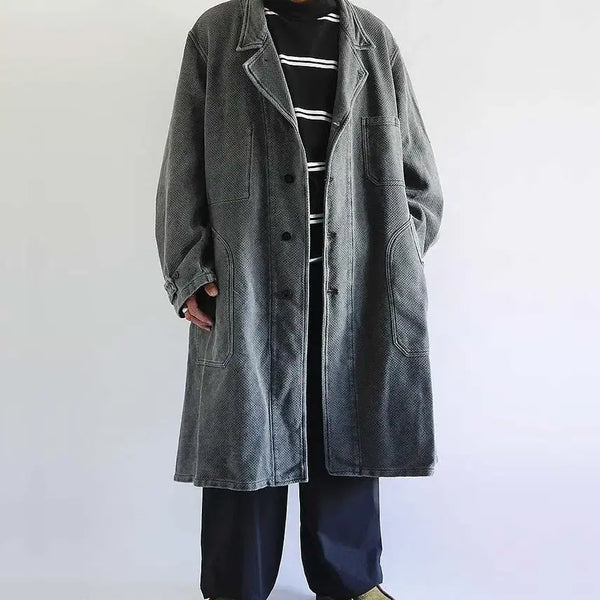 [BUNJANG] Porter Classic Sashiko Overcoat (Blue/Gray) / 우티 MANTEAU PUPILLIN 사시코 오버코트 포터클래식 대용추천