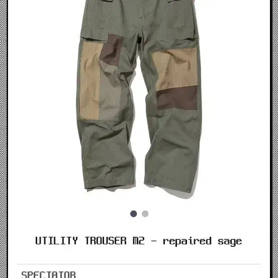 [BUNJANG] Spectator Utility Trouser M2 Repaired Sage S / 스펙테이터 유틸리티 트라우저 M2 리페어드 세이지 S