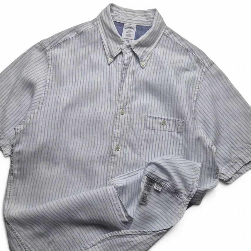 [BUNJANG] Brooks Brothers Linen Stripe Shirt - Size M / [3일간 20%할인] [M] 브룩스브라더스 린넨 스트라이프 셔츠