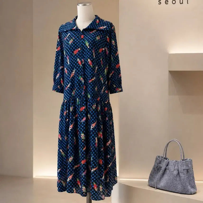 [BUNJANG] BABA Seoul Unique Dot Print Long Dress Free Size / baba seoul 유니크 도트 프린트 원피스 / 프리사이즈