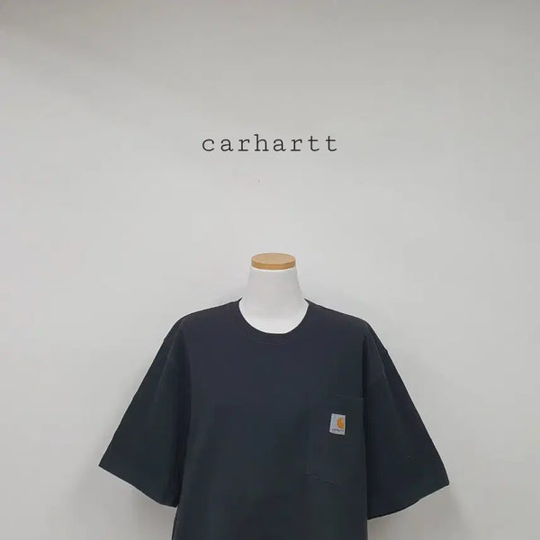 [BUNJANG] Carhartt Short Sleeve T-Shirt Black Logo Pocket / 세일)No.26071603 칼하트 반팔티 포켓 로고 검정색