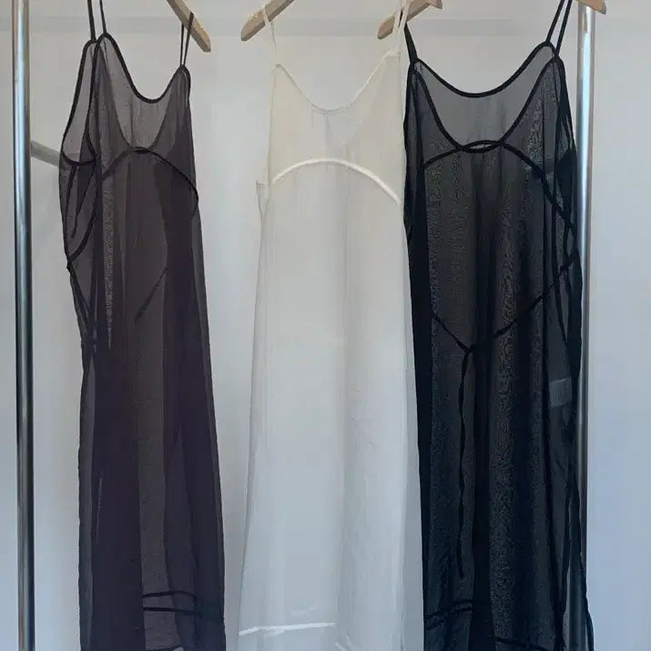 [BUNJANG] Rayray See-through Bustier One-piece Dress Brown / (새상품) 레이라이 시스루 뷔스티에 원피스 브라운