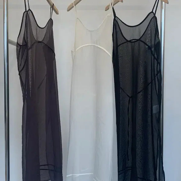 [BUNJANG] Rayray See-through Bustier One-piece Dress Brown / (새상품) 레이라이 시스루 뷔스티에 원피스 브라운