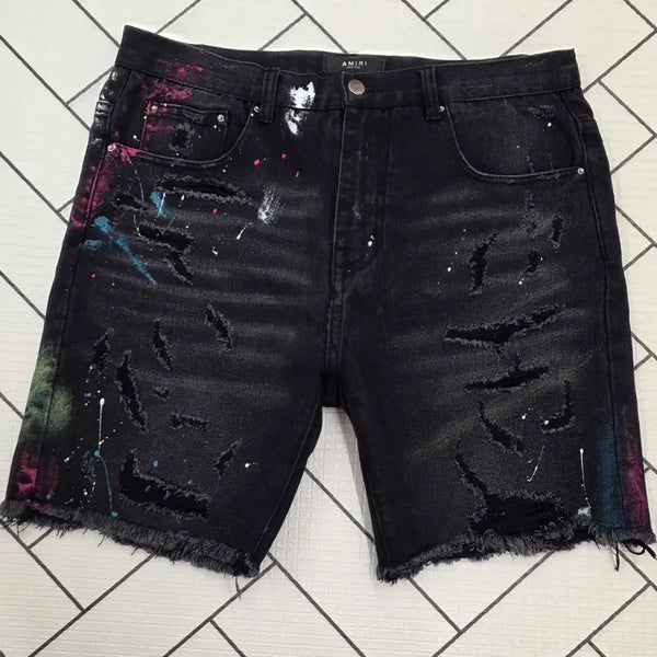 [BUNJANG]  Amiri Paint Splatter Denim Shorts Size 34 / 아미리 페인트 스플래터 데님쇼츠 청반바지.   싸이즈 34