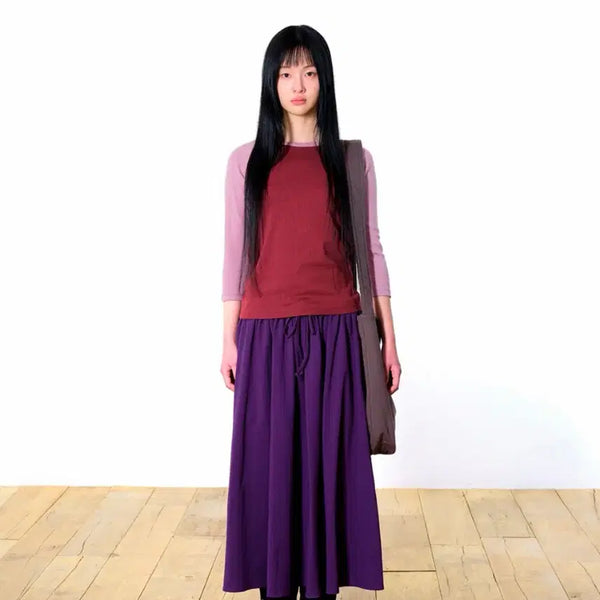 [BUNJANG] Koiseio 038 Banding Long Skirt Purple M Size / 코이세이오038 밴딩 롱 스커트 퍼플 m사이즈