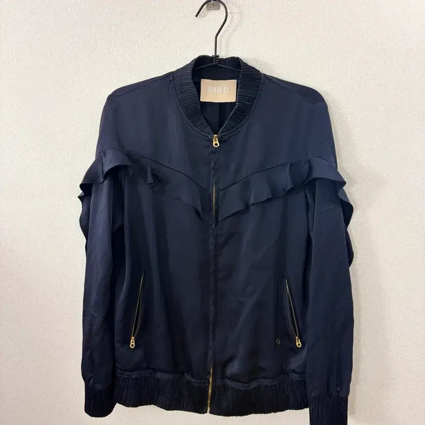 [BUNJANG] Hanstyle Bird Women's Ruffle Detail Bomber Jacket / 한섬 bird 여성용 러플 장식 보머 재킷