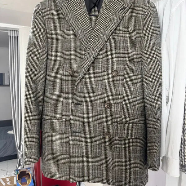[BUNJANG] Polo Ralph Lauren Glen Plaid Double-Breasted Suit Set Up (Size 90-95) / 폴로랄프로렌 글렌체크 더블수트 셋업 90-95사이즈