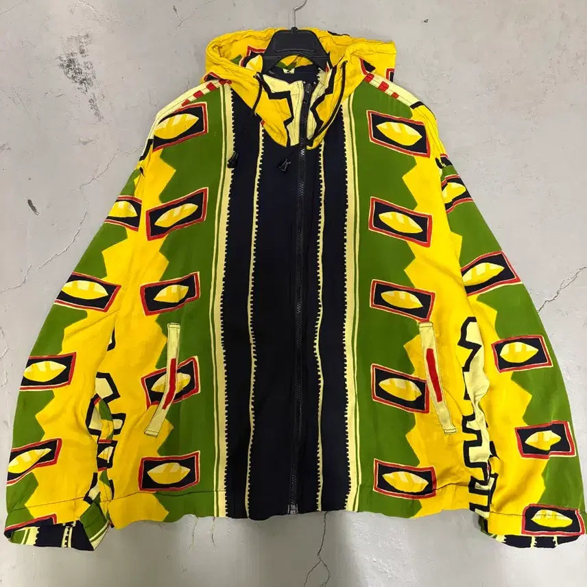 [BUNJANG] Japan Vintage Pattern Hooded Jacket M / 만원샵 일본 빈티지 패턴 후드 자켓 M 얇음