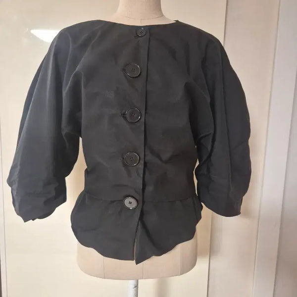 [BUNJANG] LEMAIRE Black Puff Sleeve Button Blouse 38 / LEMAIRE 블랙 퍼프소매 버튼 블라우스 38