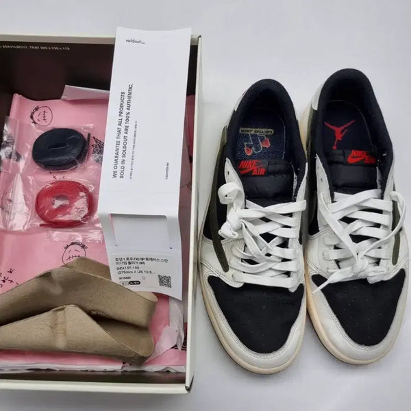 [BUNJANG] Nike Travis Scott Jordan 1 Low Medium Olive / [275] 나이키 트레비스 스캇 조던1 로우 미디엄 올리브