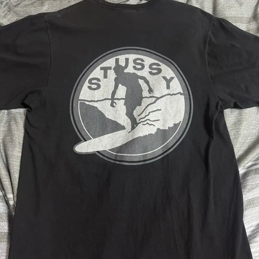 [BUNJANG] Stussy Surf Club Pigment Dyed T-Shirt Black / 스투시 서프 클럽 티셔츠 피그먼트 다이드 블랙