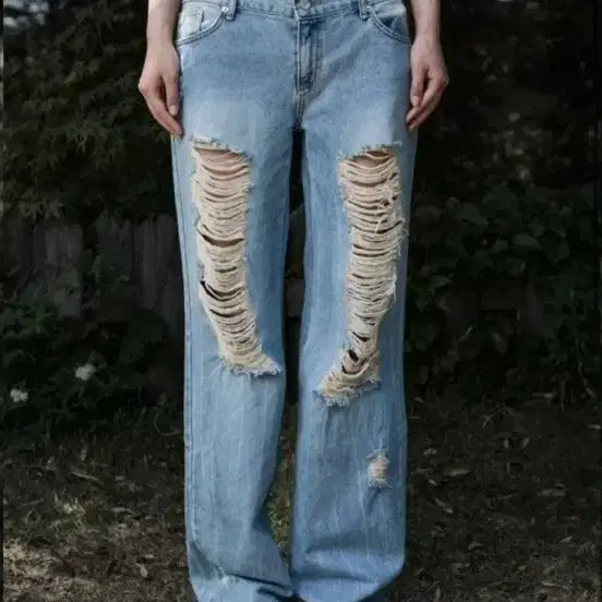 [BUNJANG] Bohemian Seoul Damaged Denim Pants S / 보헤미안 서울 데미지 데님 팬츠 S