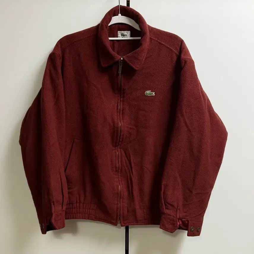 [BUNJANG] Lacoste 90s Red Wool Cropped Blouson Jacket / 90S Lacoste 라코스테 레드 울 크롭 블루종 105