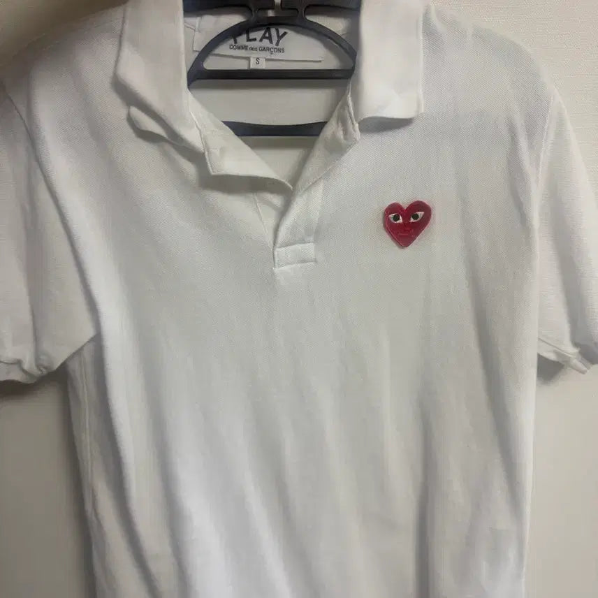 [BUNJANG] Comme des Garçons Play White Heart Logo Polo Shirt / 꼼데 카라티