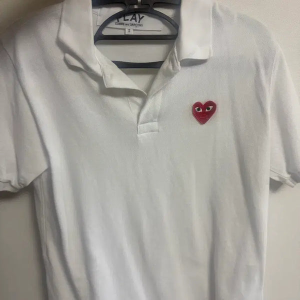 [BUNJANG] Comme des Garçons Play White Heart Logo Polo Shirt / 꼼데 카라티